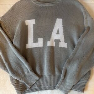Forever 21 Gray LA Crew Neck Sweater